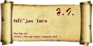 Héjas Imre névjegykártya